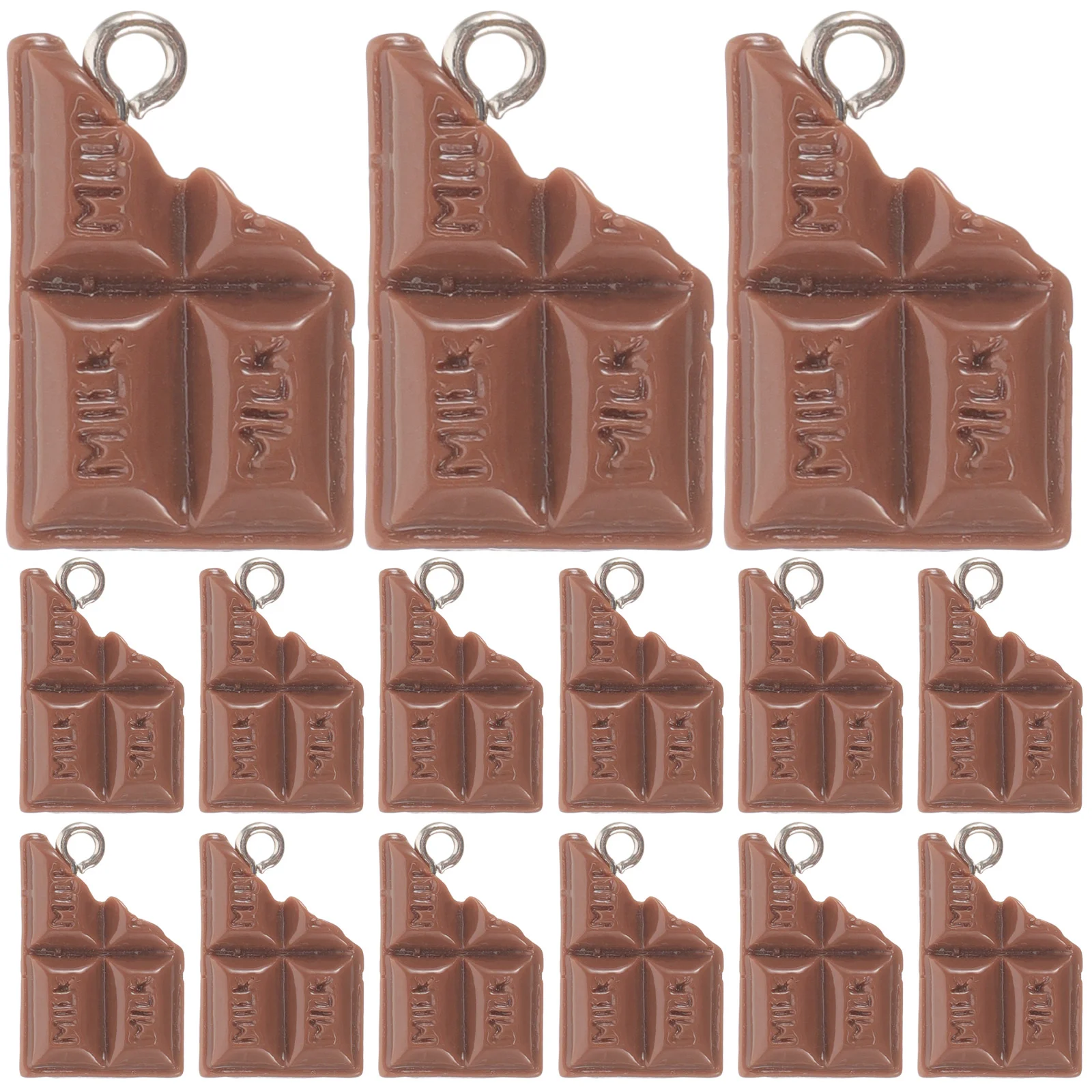 

20 Pcs Biscuit Chocolate Pendant Chocolates Charms for Jewelry Making Bulk Plastic Fruit Realistic Pendants