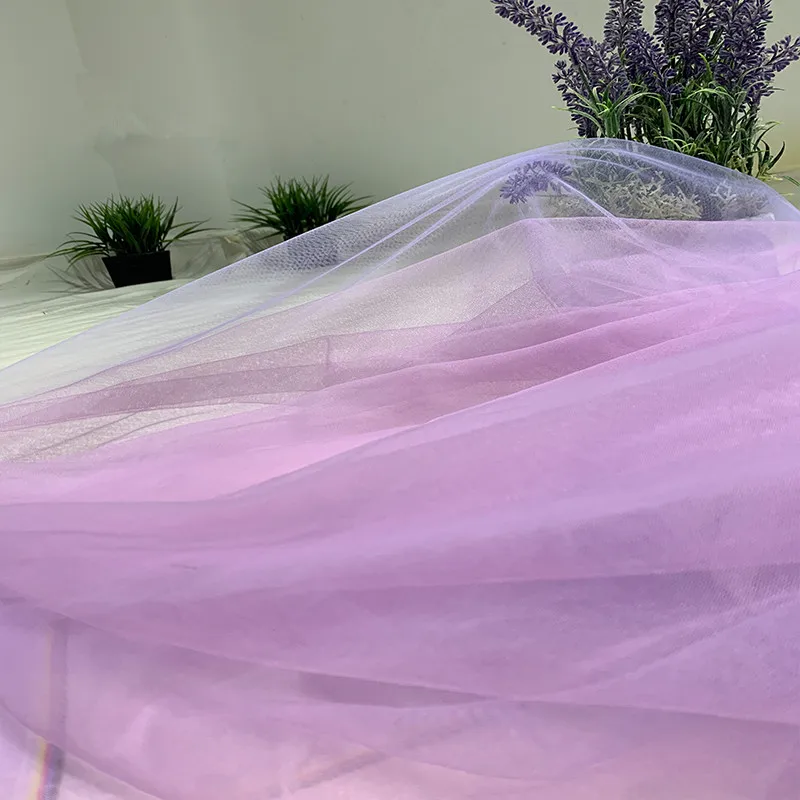 Purple Gradient Mesh Fabric Encrypted Soft Yarn Dress Dress Veil Clothing Designer Fabric