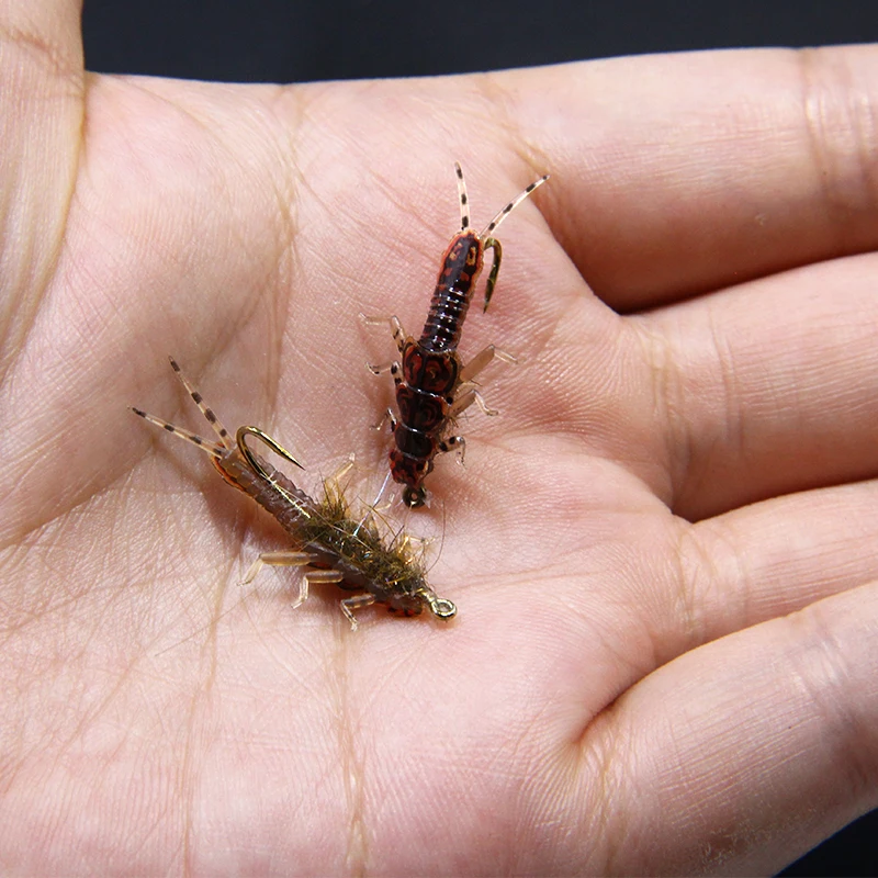 New 30pcs/set stonefly nymph rubber body and nymph hooks combo synthetic fly tying materials fly fishing artificial nymph flies