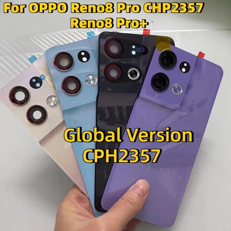 Back Glass For Oppo Reno8 Pro Plus 5G Back Cover Hard Battery Case CPH2357 Rear Housing Door For Reno 8 Pro 5G Replace