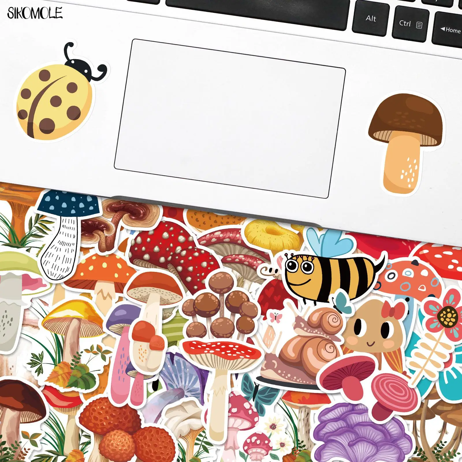 10/30/50PCS Cartoon Retro Cute Aesthetic Mushroom Stickers Psychedelic DIY Kids Toys Skateboard Laptop Decal Graffiti Sticker F5