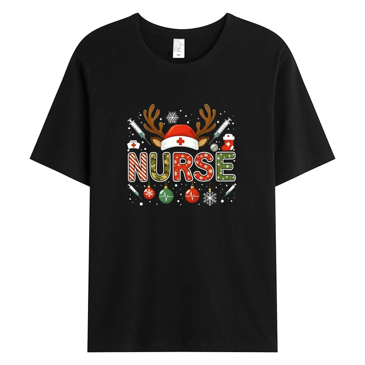 

100% Cotton Short Sleeve T-shirt Nurse Christmas Woman T Shirts Women's Tops Female Tshirt Clothing Oversized Women Tees