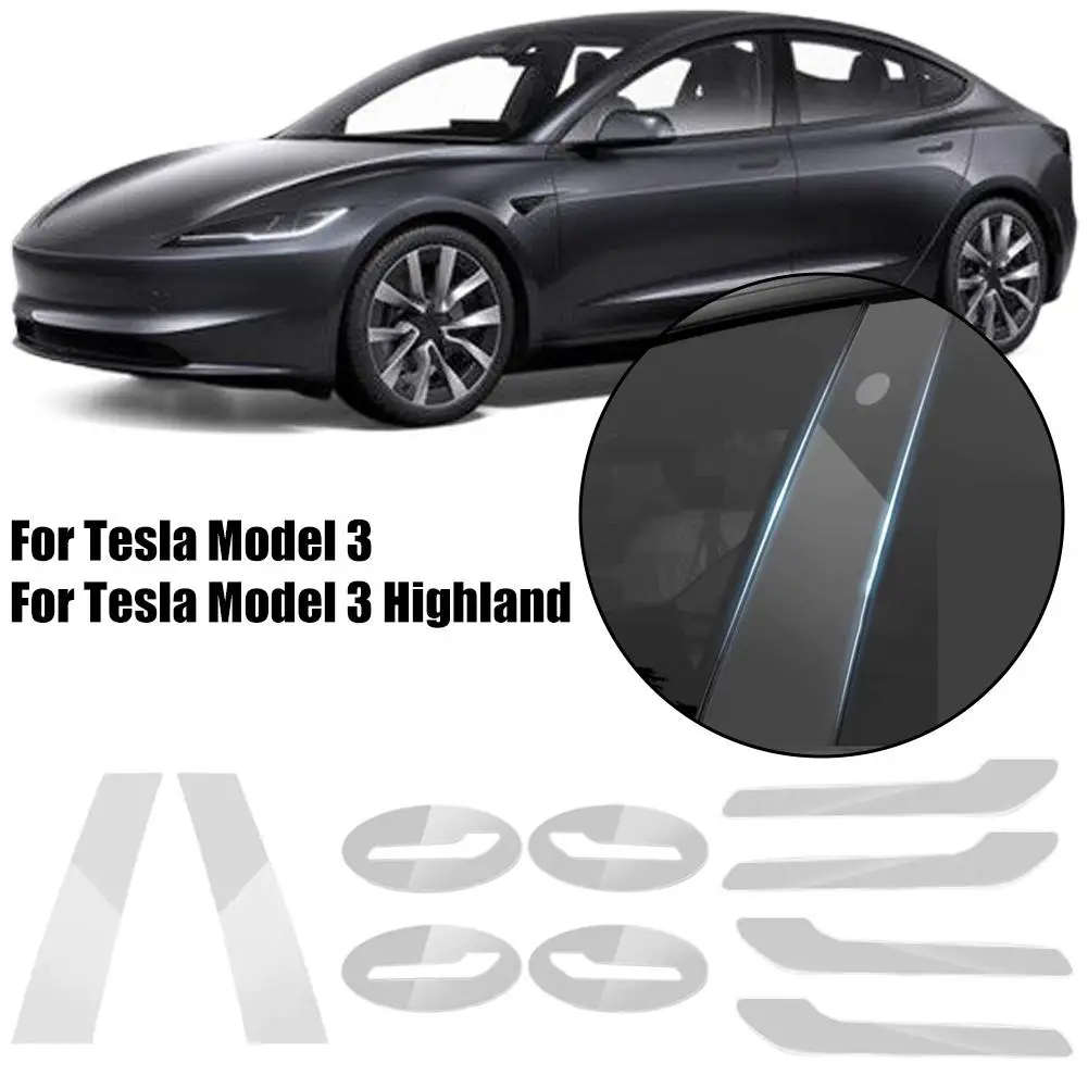 Suitable for Tesla Updated Model 3Y Door Handle Protective Film, Scratch Resistant TPU Transparent Protective Film