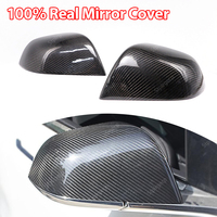 2pcs Genuine Real Carbon Fiber Side Mirror Cover Cap Sticker Add-on for Tesla TESLA MODEL Y Model 3 Model X Model S accessories