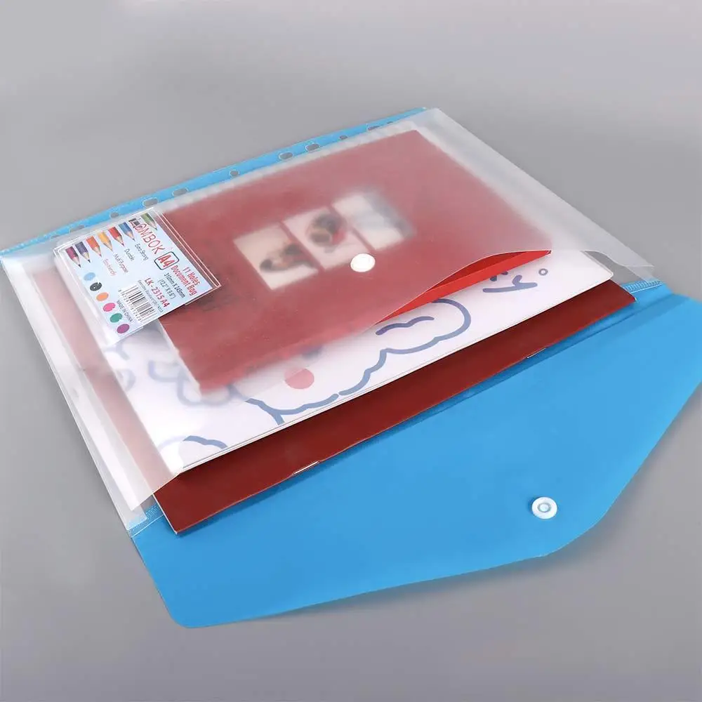 Supplies With Snap Closure Transparent Storage Bag File Bag Document Organizer A4 File Folders Test Paper Holder Document Bag