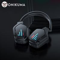 ONIKUMA B60 Wireless Compatible Headphones With LED Light Professional Gaming Headsets Foldable Earphones For PC PS5