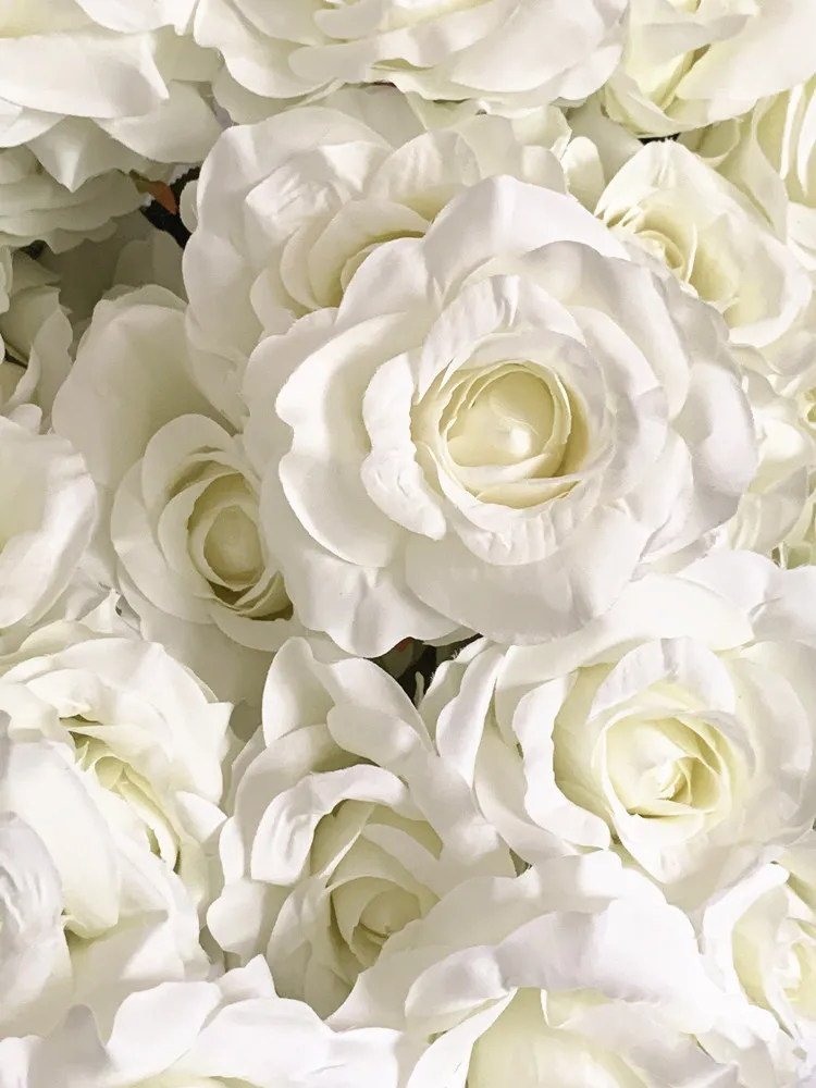 7Heads Roses Bouquet Artificial Flower white Rose Large Size Rose Living Room Dry Flower Decoration Wedding