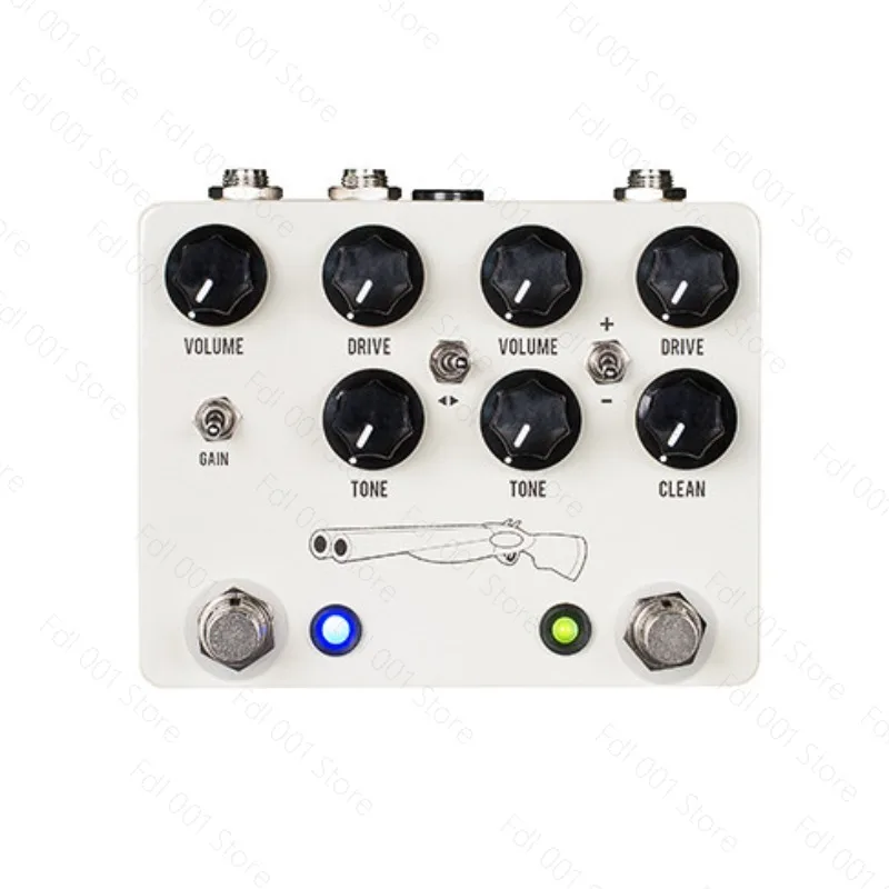 Double Tube Overdrive Effect Pedal with True Bypass for Guitar Bass