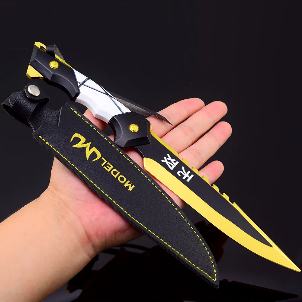 12 cm Nuovo Valorant Gioco Periferico Modello In Metallo Armi e Oggetti di Scena con Copertura In Pelle Decorazione Del Desktop Ornamenti Ragazzi Regali Giocattoli