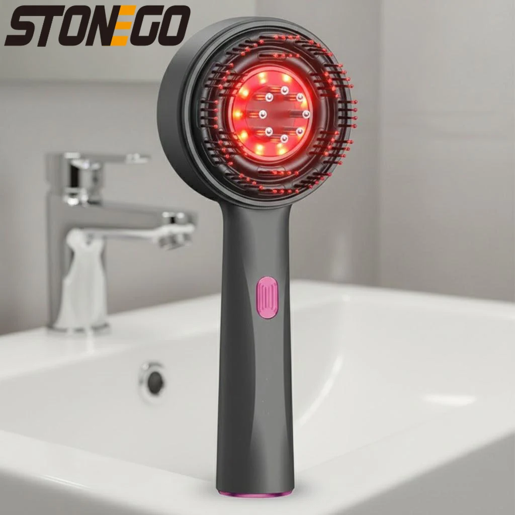 

Electric Vibration Massage Comb Red Light Therapy Hair Growth Scalp Massager Anti Hair Loss Applicator Oil for Healthy Hair