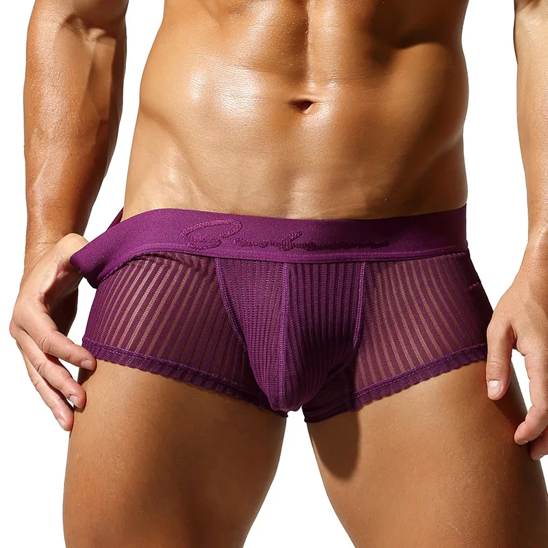 New men's underwear spot low waist U convex bag solid color young men's boxers 250218