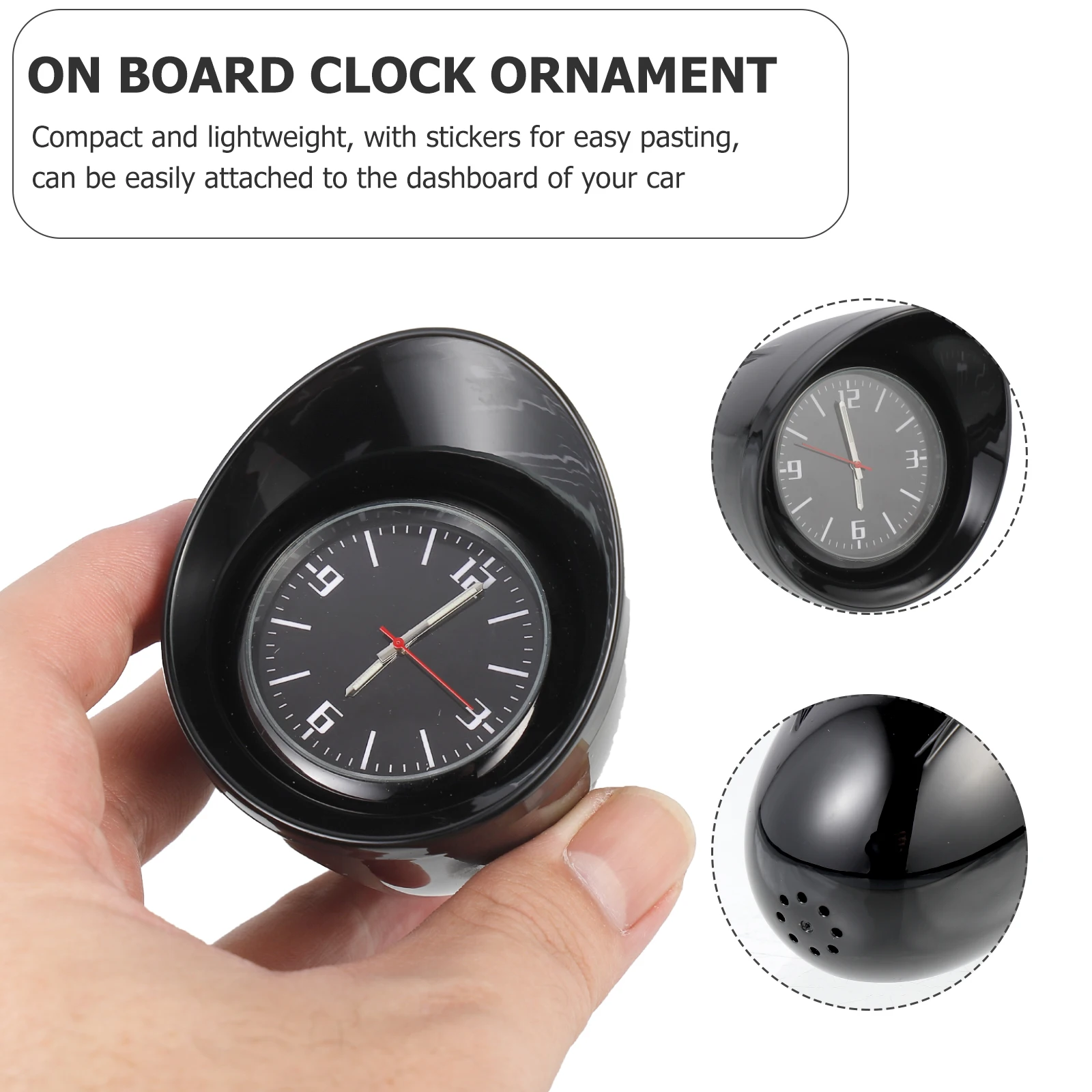 

Car Dashboard Clock Zinc Alloy Shell Mini Clock for Office Automotive Use Durable Materials Precise Practical Design
