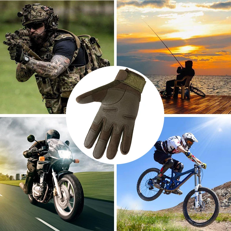 VATLTY Men\'s Tactical Gloves High Quality Rubber Full finger Gloves MTB Motorcycle Gloves Moto Hunting Accessories