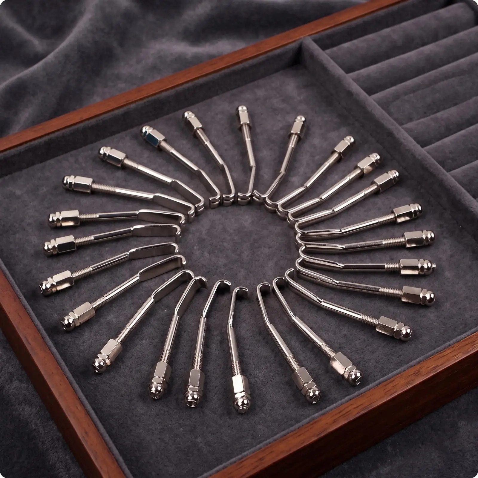 20 Pieces Easy to Replace Banjo Hook | Long Threaded Shaft Metal Construction, Banjo Hook with Round Nut, for Luthiery