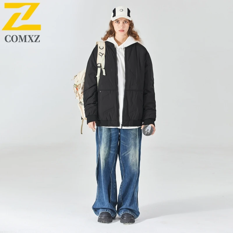 2025 جديد كبير الحجم الشتاء سترة الرجال زي بيسبول القطن ريشة سترة سميكة الدافئة ملابس خارجية في الهواء الطلق الشارع معطف الموضة الدافئة