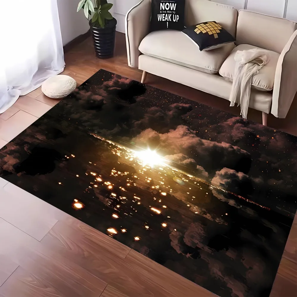 1pc Carpet Sci Fi Space Planets Print for Home Living Room Bedroom Decor Non-slip Rug Floor Mat Comfortable Carpet Birthday Gift
