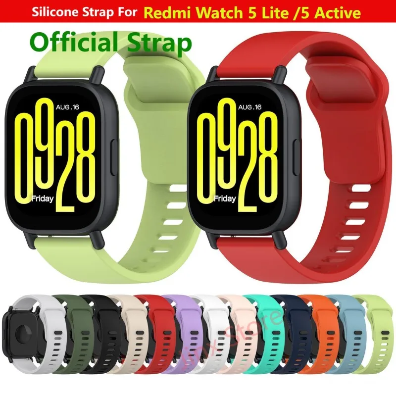 22mm Silicone Strap For Redmi Watch 5 Active /5 Lite Smart Watch Original Bracelet WristBand Watch5 Wrist Accessories Case