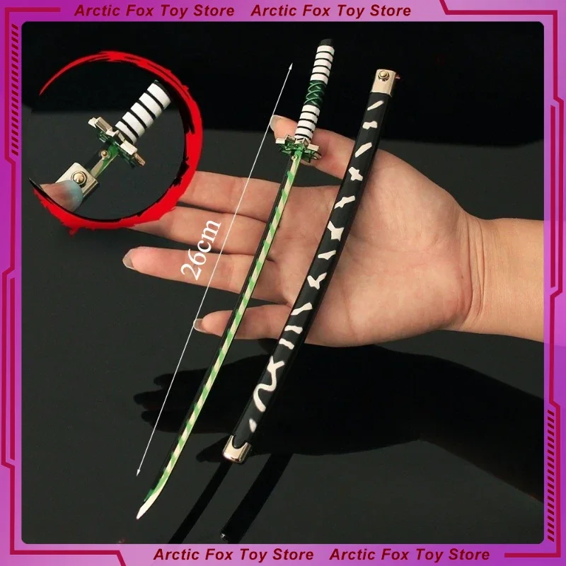 26cm novo demon slayer anime periférico metal braços modelo armas e adereços decoração de mesa ornamentos crianças presentes aniversário brinquedos