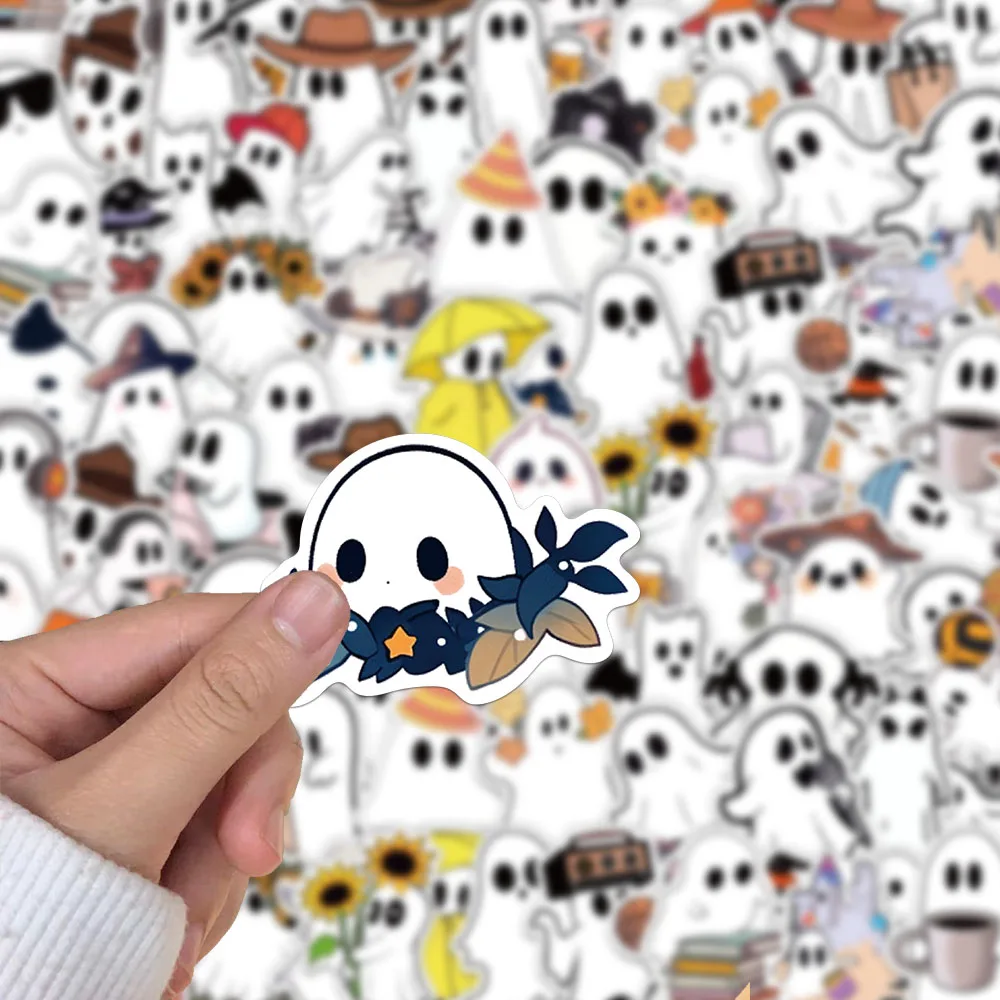 50PCS Creative Ghost Cute Cartoon Stickers Envelope Sealing Stickers DIY Skateboard Phone Case Notebook Water Cup Stickers