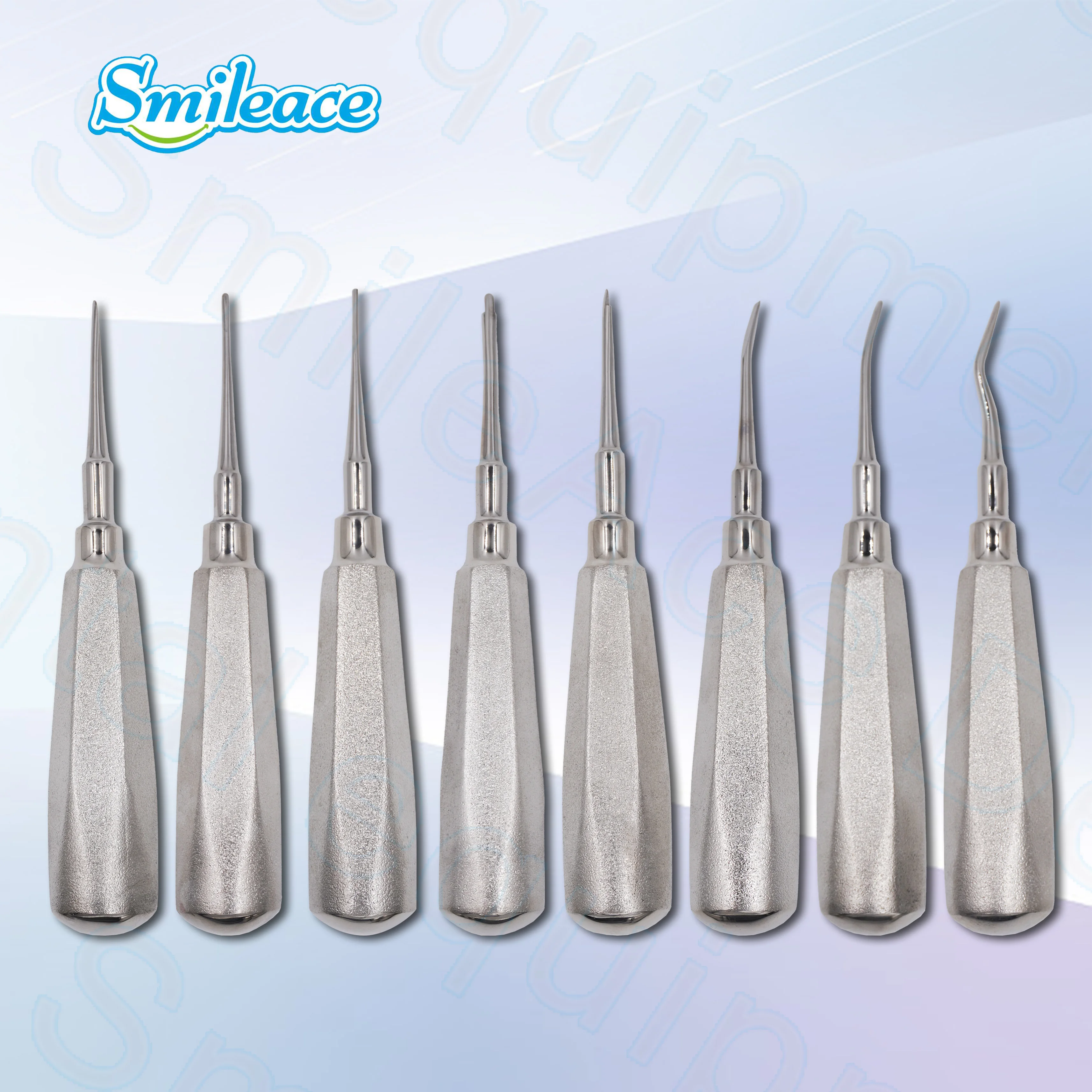 8pcs/set Dental Elevator Oral Tooth Loosening Root Extraction Minimally Invasive Spade tip Kit Stright Curved Head Dentist Tool