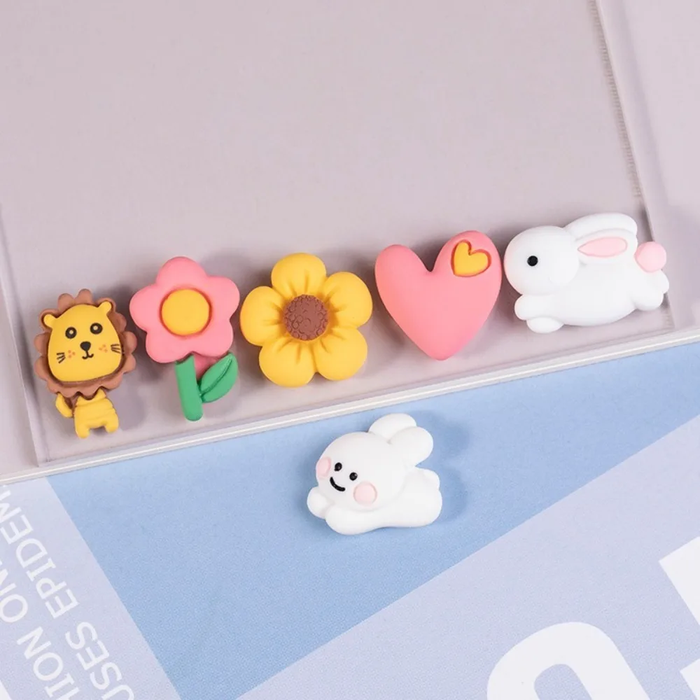 New Shoe Charms Cartoon Cute Rabbit Flower Pattern Decor Resin DIY Phone Case Decoration Portable Kids Gifts