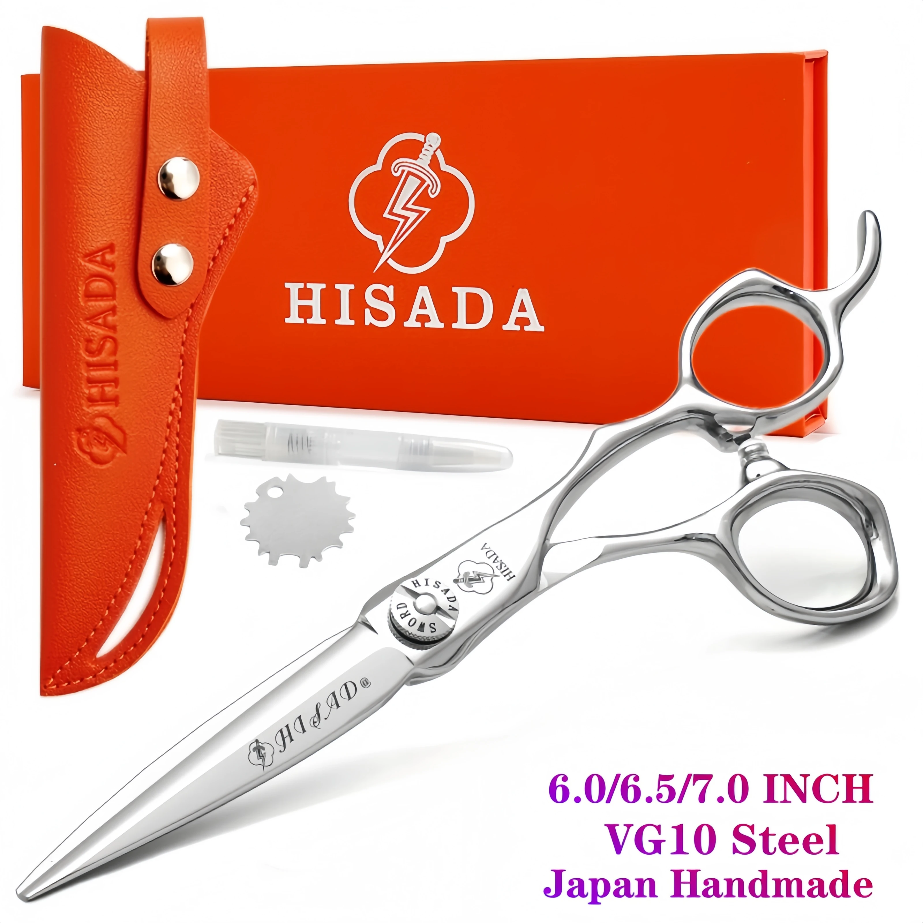 

HISADA barber Scissors professional hairdressing scissors 6.0/6.5/7.0 inch Japanese handmade material VG10 hair scissors