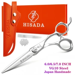 HISADA barber Scissors professional hairdressing scissors 6.0/6.5/7.0 inch Japanese handmade material VG10 hair scissors