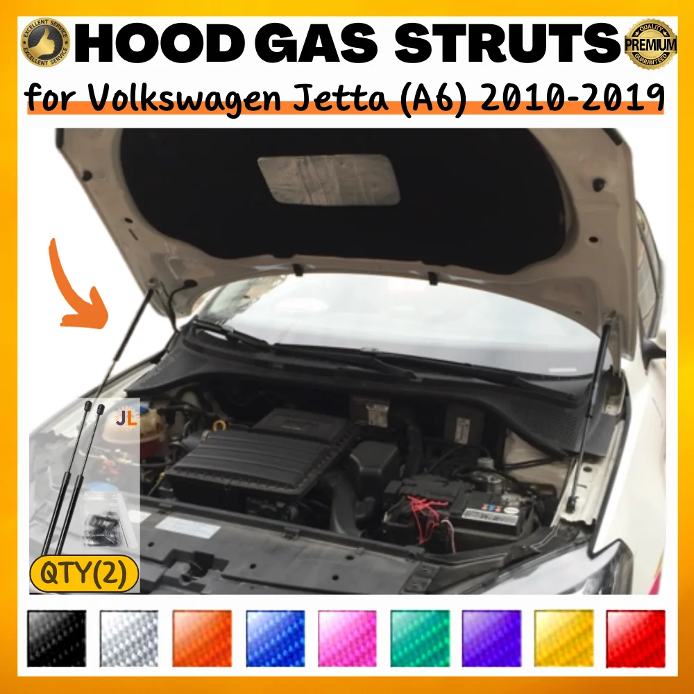 

Qty(2) Hood Struts for Volkswagen Jetta (A6) 2010-2019 Front Bonnet Modify Gas Springs Shock Absorbers Lift Supports Dampers