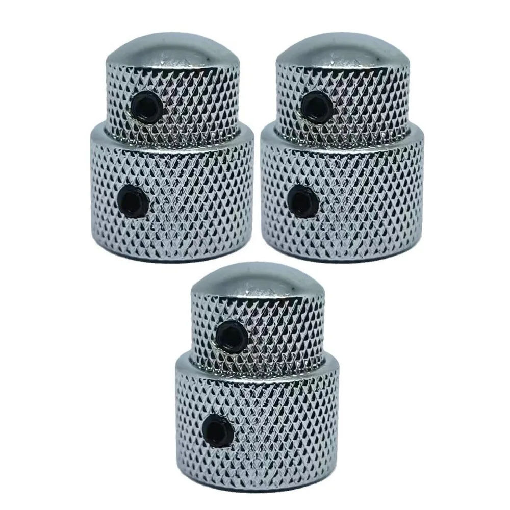 3Pcs Domed/Flat Dual Concentric Stacked Control Knobs Double Layer Portable Tone Volume Blend Knobs Cover Easy To Install