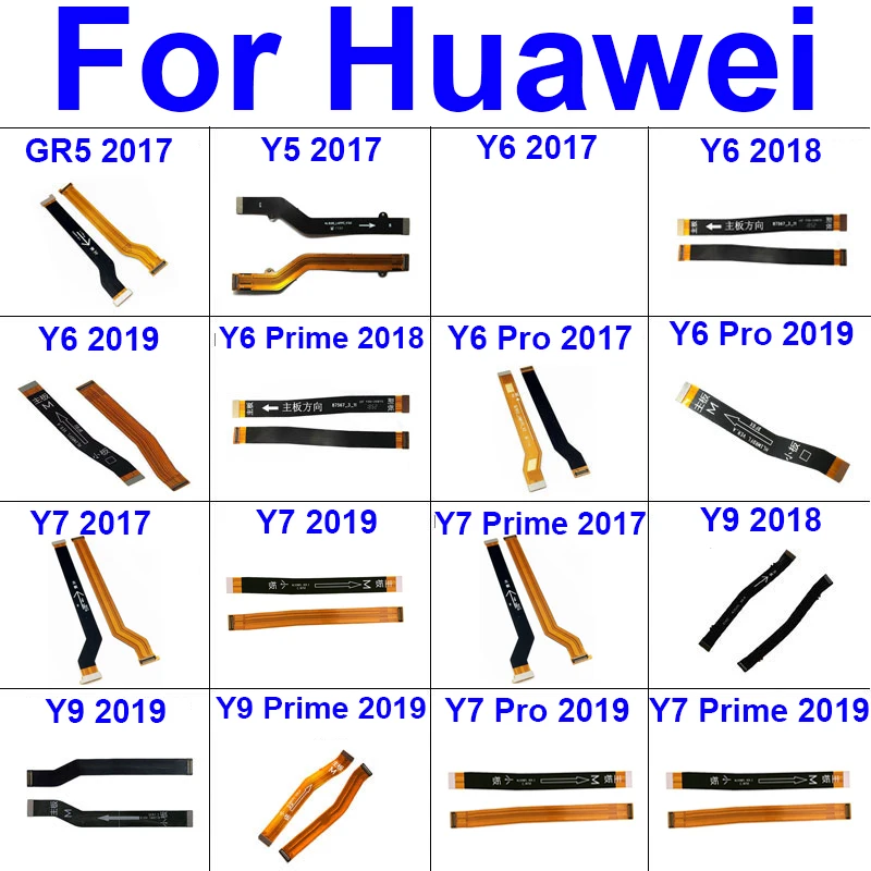 Motherboard Mainboard Flex Cable For Huawei Y5 Y6 Y7 Y9 GR5 Pro Prime 2017 2018 2019 Main Board LCD Flex Ribbon Repair Parts