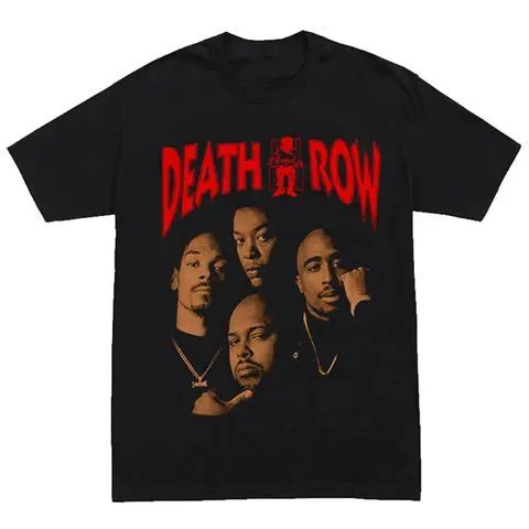 Hip Hop Deathrow Nicchia Rapper Americano Commemorativo T-shirt a maniche corte Estate Popolare T-shirt allentata casual per uomo e donna Ins