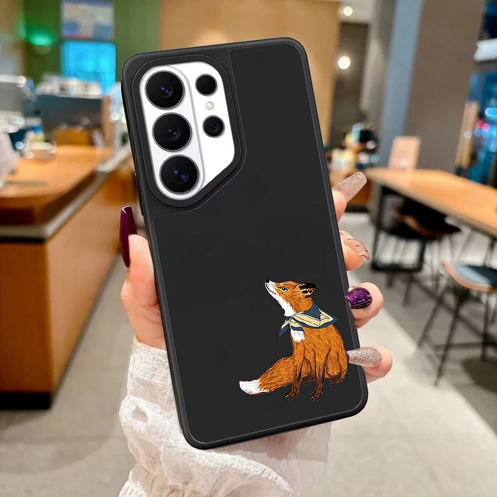 Black Bottomed Fox Mirror Surface Magnetic Phone Cover for Samsung Galaxy S23 S24 S25 S26 Ultra S26+ Plus Case
