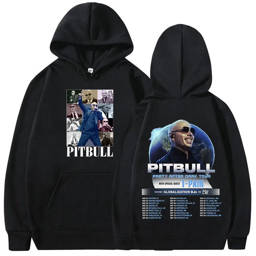 New 2024 Pitbull Tour Music Album Hoodie Men's Hip Hop Vintage High Quality Sweatshirt Y2k Pullover Oversized Hoodies Streetwear