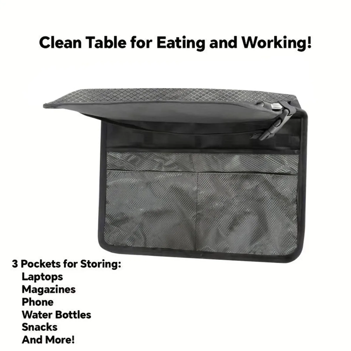 Dark gray large - high-speed rail bag airplane meal bag table board storage bag