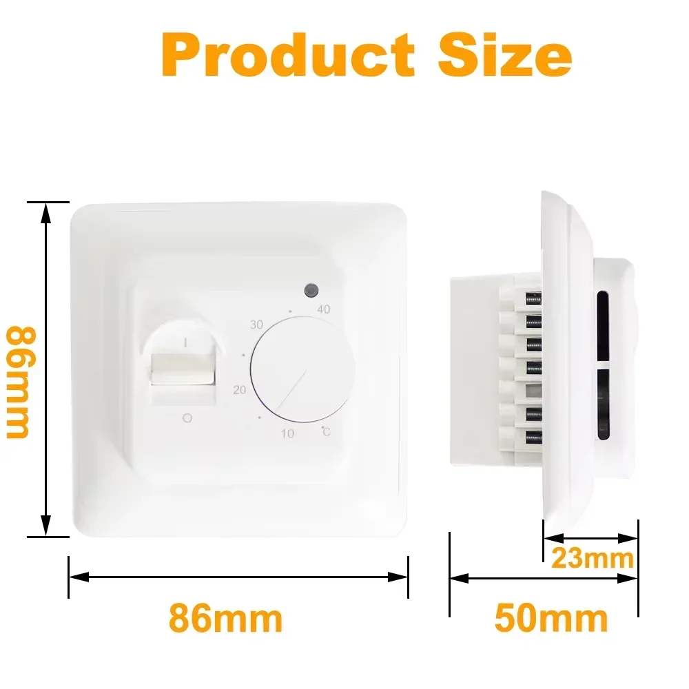 Minco – Thermostat mécanique de chauffage au sol, régulateur de température ambiante, 230V 50/60HZ 16A