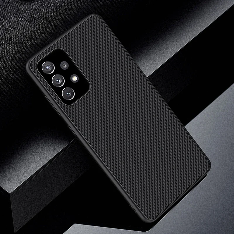 Carbon Fiber Case For Samsung Galaxy S26 S25 S24 S23 Ultra Plus FE A52 A53 A54 A55 A16 A36 A56 A17 A37 A57 Silicone Case Cover