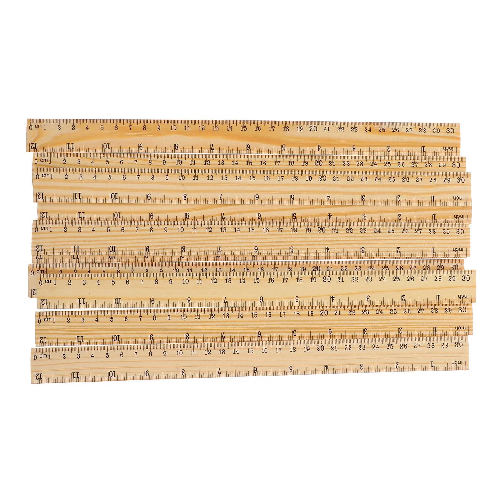 

10Pcs Wooden Ruler High Precision Clear Markings Multifunctional Quilting Rulers for Studying Drawing Cutting Rulers