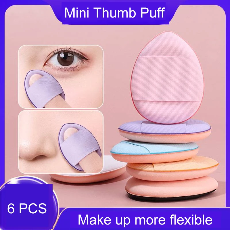 6 pezzi mini fondotinta per soffio per dita piccolo cuscino d'aria in polvere spugna per trucco correttore BB Cream applicatore cosmetico strumenti per il trucco