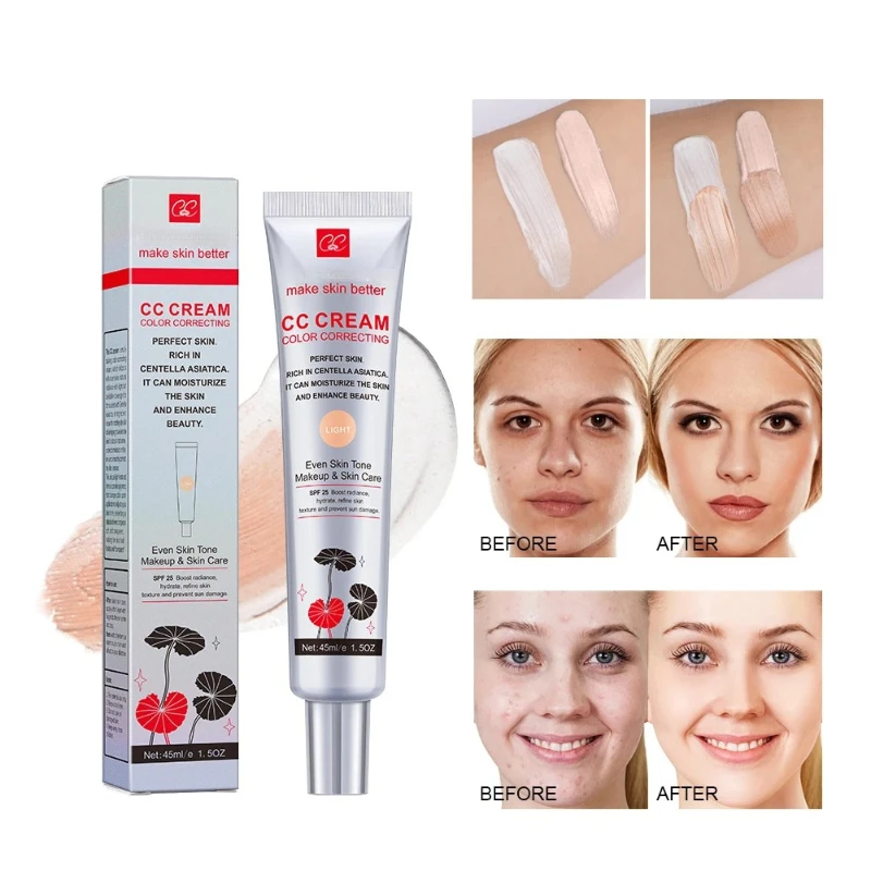 

2024 New CC Concealer Lasting Invisible Pores Moisturizing Facial Care Natural Brightening Face Primer