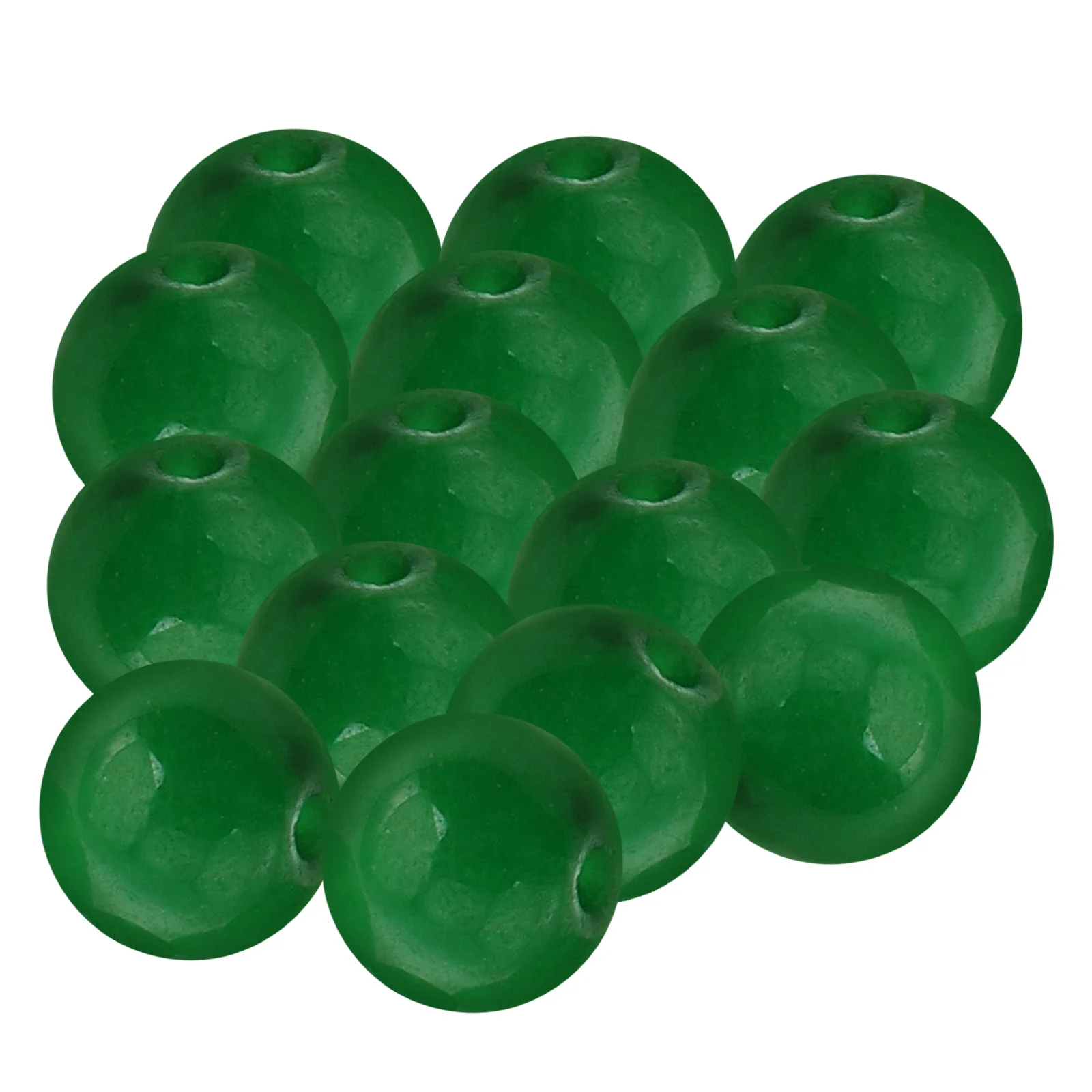 

15 Pcs Necklace Braided Hand Rope Beads Round Spacer Bracelet Craft Diy Crafts with Holes Keychains Green Making