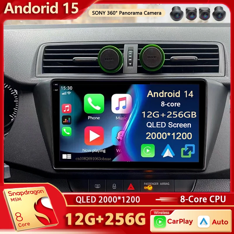 

Android 14 Qualcomm для Skoda Fabia 2015-2019 2K QLED Android Автомобильный радиоприемник Мультимедийный видеоплеер GPS CarPlay 4G Навигация Стерео