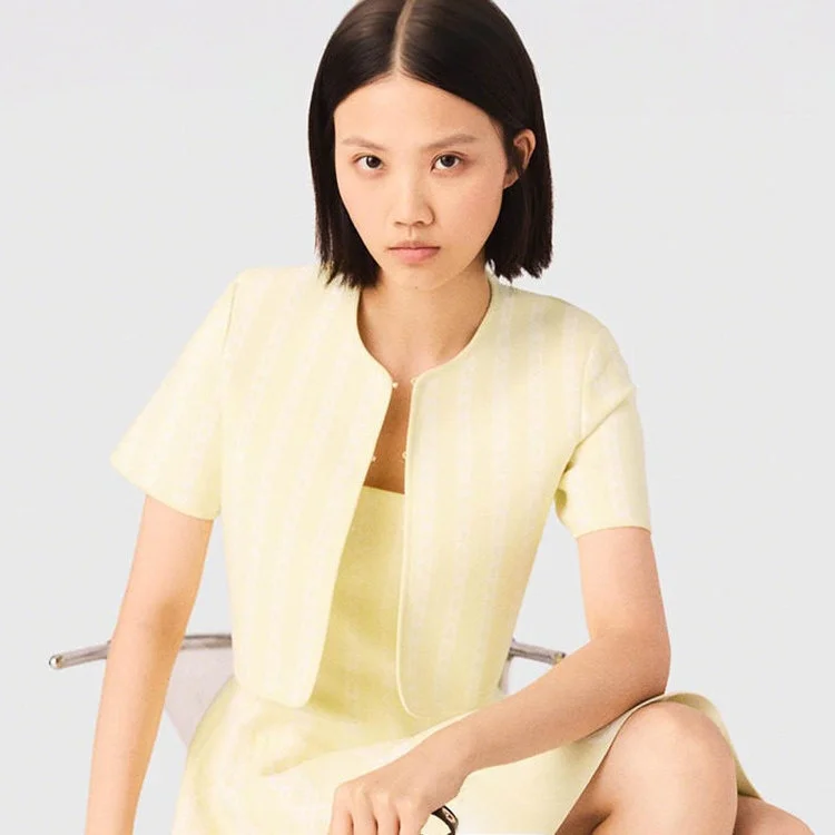 

MaSandeM Spring Faion Women's Knitted ort Sve round Ne Floral Patterned Top French Sle Soft Medium Thin Cardigan