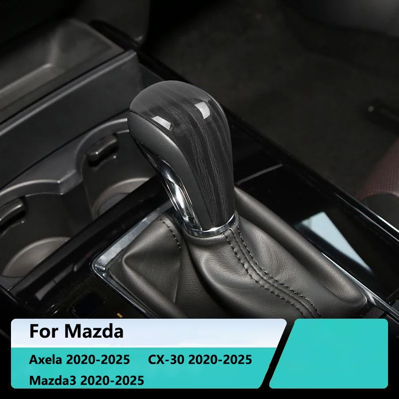 Carbon Fiber ABS Car Accessories Auto Gear Shift Knob Cover Protector Interior Trim For Mazda Axela CX-30 Mazda3 2020-2025