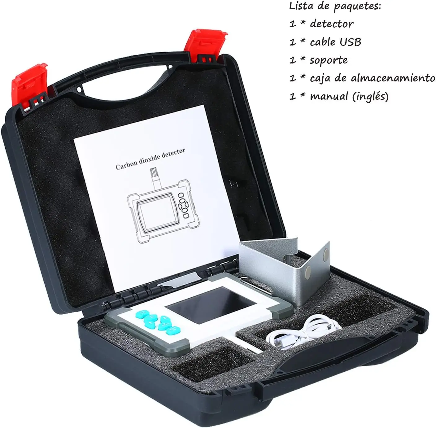 Imagem -06 - Monitor Portátil da Qualidade do ar Analisador do Gás Co2 Monitor Detector das Vendas Hcho Pm2.5 Tvoc Aqi Umidade Poeira Medidor de Partículas