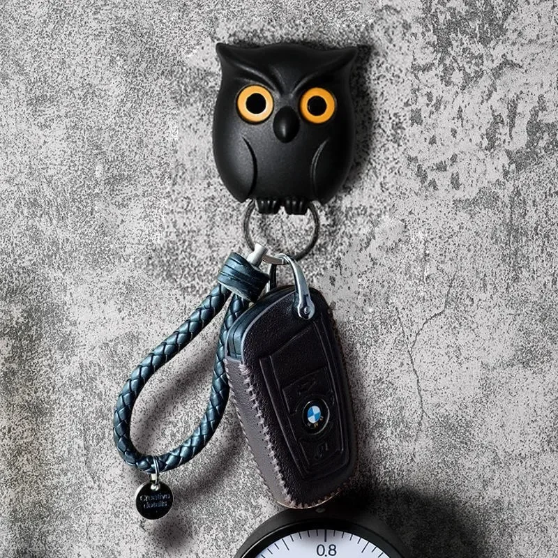 Hooks  Owl Magnetic Key Hook Auto Blinking Cute Hooks No Punch Storage Hooks Kitchen Home Wall Decoration Hooks