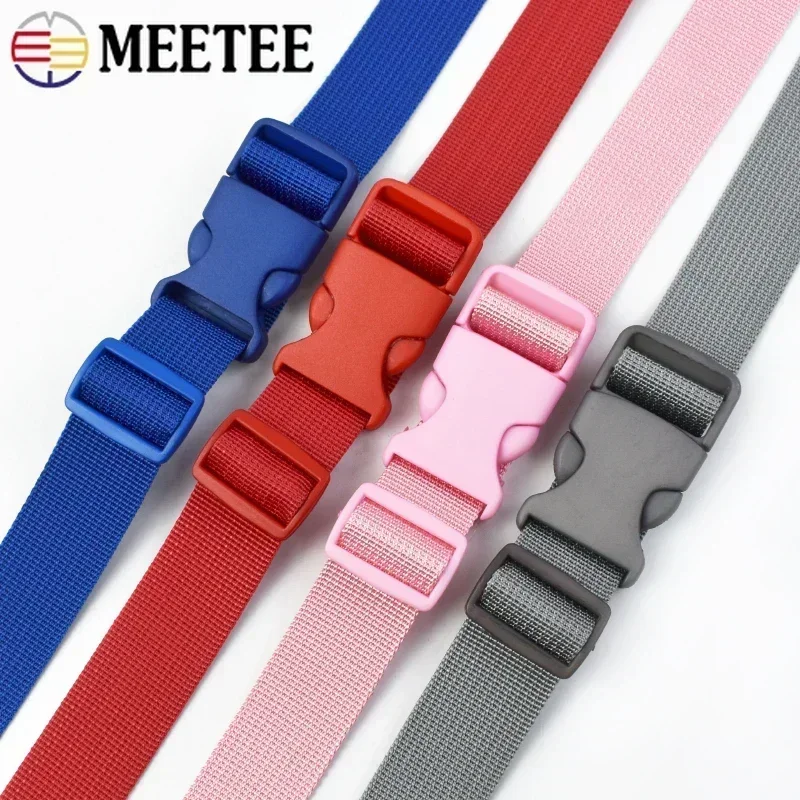 1/2/5Sets 20/25mm Dog Collar Release Buckle Webbing Sliders Tool Suit Bag Strap Side Clip Plastic Hook Tapes Tri-Glide Accessory