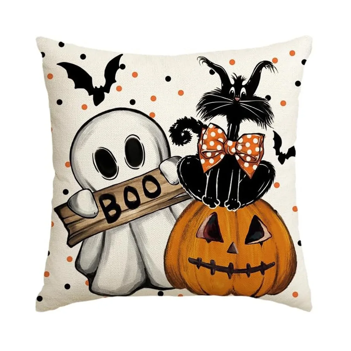 

Чехол для подушки на Хэллоуин, наволочка с рисунком тыквы и призрака, подходит для гостиной, спальни, украшения для Хэллоуина, подарки
