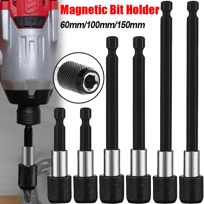 

Магнитный держатель бит с шестигранным хвостовиком, 60/100/150 мм, быстроразъемная отвертка, удлинитель для дрели, адаптер для гнезда, электроинструменты