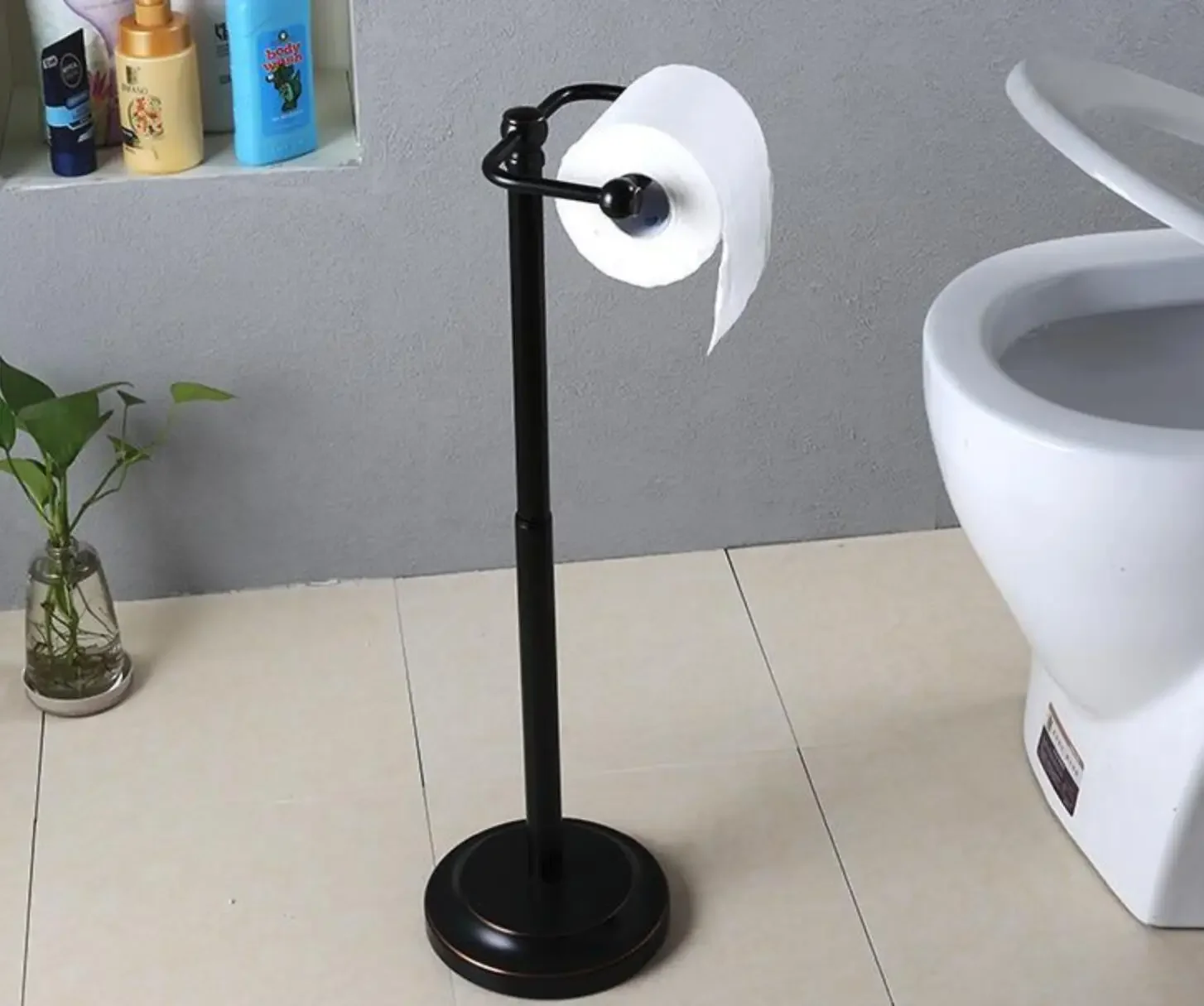 

z Paper Towel Holder Floor-standing Free-standing Paper Towel Holder-Pivoting Pedestal Toilet Paper Holder