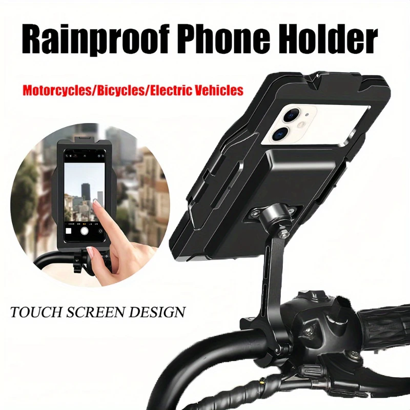 360 Rotatable Bicycle Phone Bracket Rain-proof Bicycle Phone Trestle Aluminum Phone Support